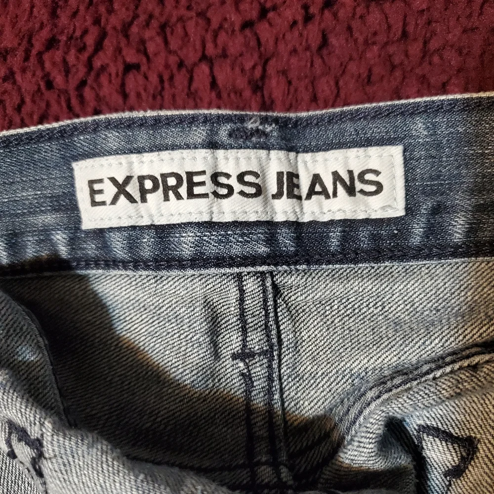 Express Rocco Slim Fit Skinny Leg Jeans Dark BlueWash MenSz33x30(actl.sz36x28.5)